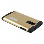 Wholesale Samsung Galaxy Note 4 Slim Fit Armor Hybrid Kickstand (Champagne Gold)